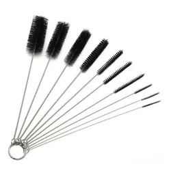 10-Piece Multi-Purpose Cleaning Brush Set (Light Grey)