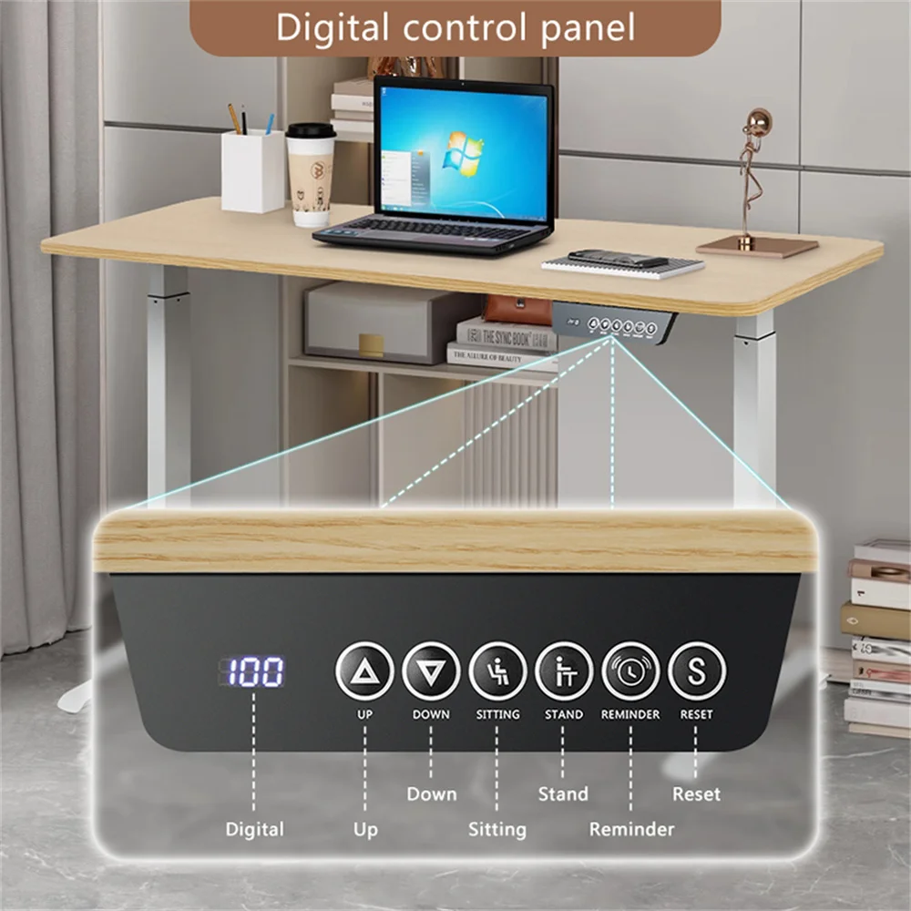 Height Adjustable Electric Standing Desk Sitting Desk Motion Desk For Home Office Protection Ergonomic Cervix Lower Spine 3