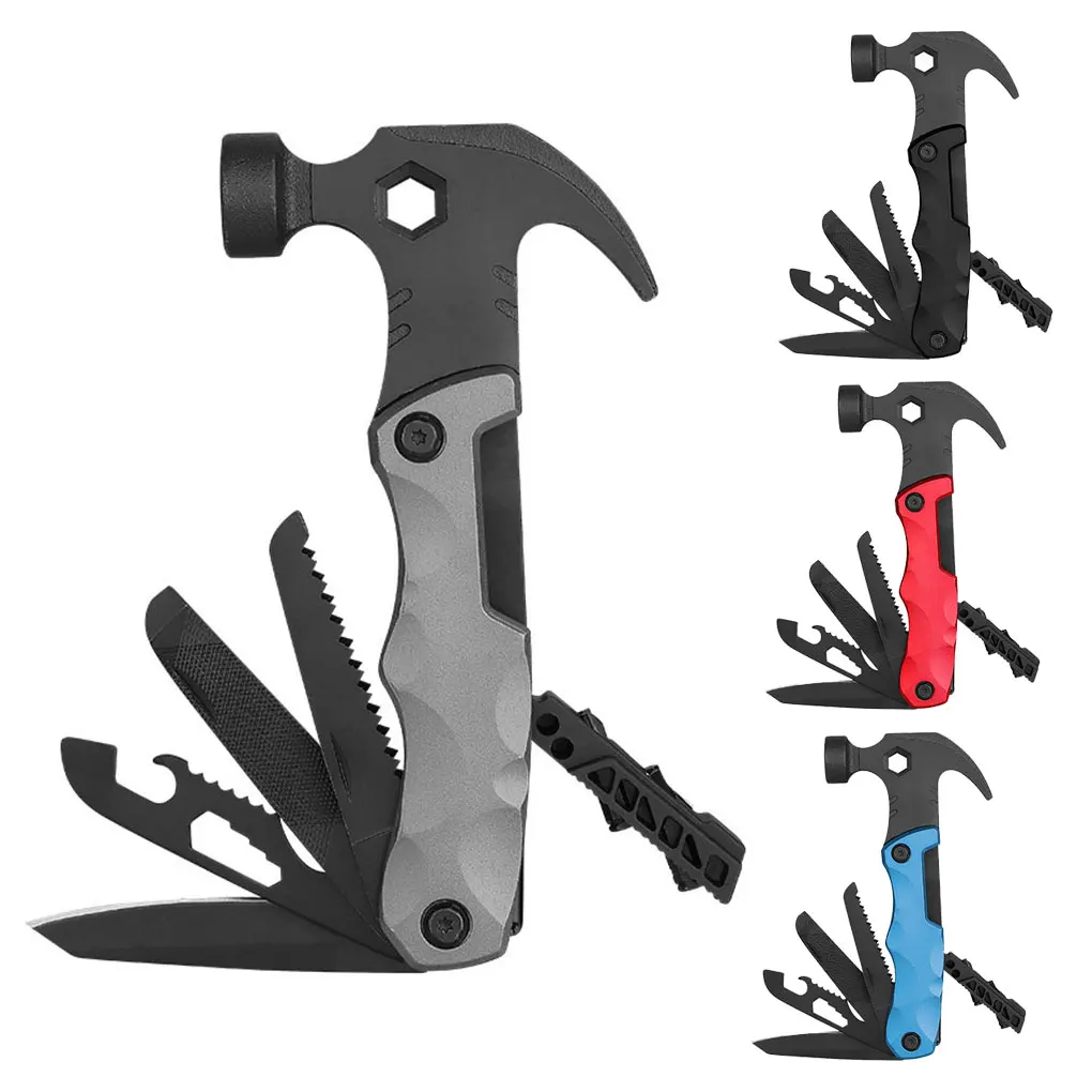 

Multifunctional Pliers 13 In 1 Claw Hammer Stainless Steel Multitool with Sheath Outdoor Camping Emergency Supplies