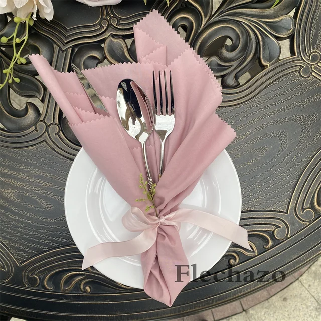 Serviettes de cuisine en coton rose pour la famille, décoration de table,  torchons de mariage, conception de service d'hôtel, 40x40cm, 12 pièces -  AliExpress