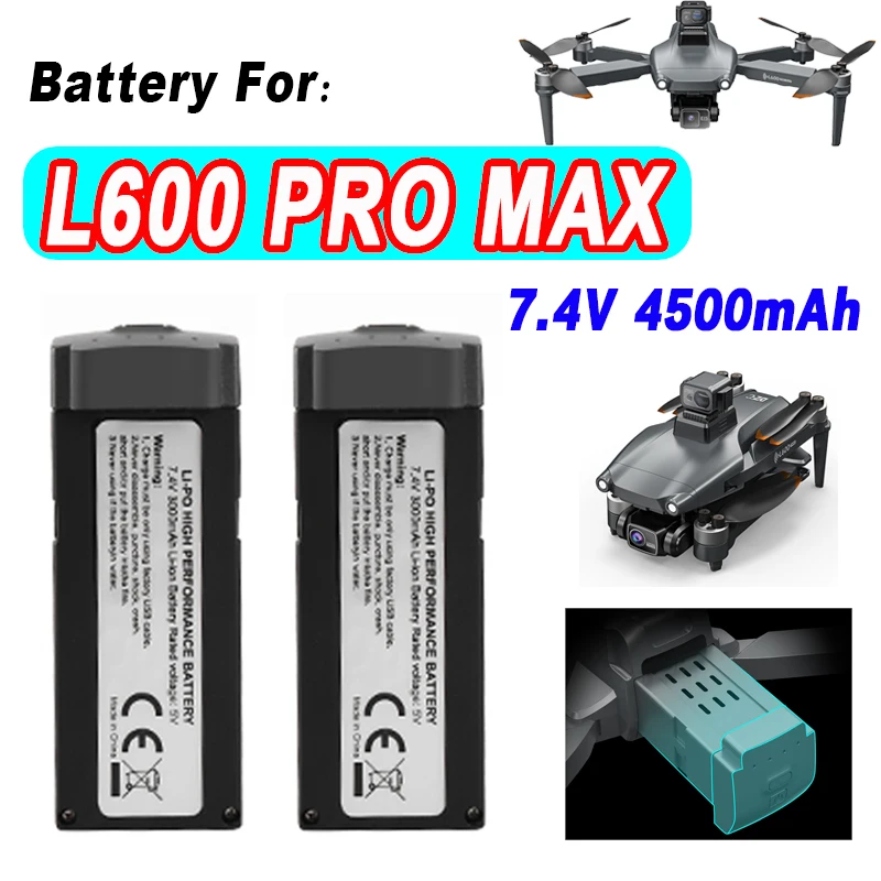 Оригинальный аккумулятор LYZRC L600 Pro Max 7,4 В 4500 мАч 28 мин Срок службы батареи для L600 ProMax RC Quadcopter Drone аксессуары Запчасти