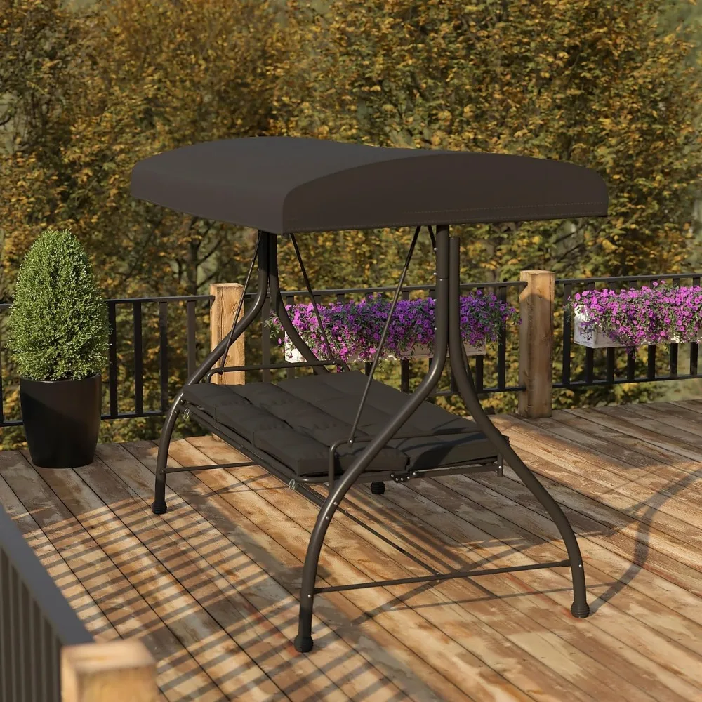 Tellis Outdoor Steel Converting Patio Swing Canopy Hammock with Cushions / Outdoor Swing Bed 6