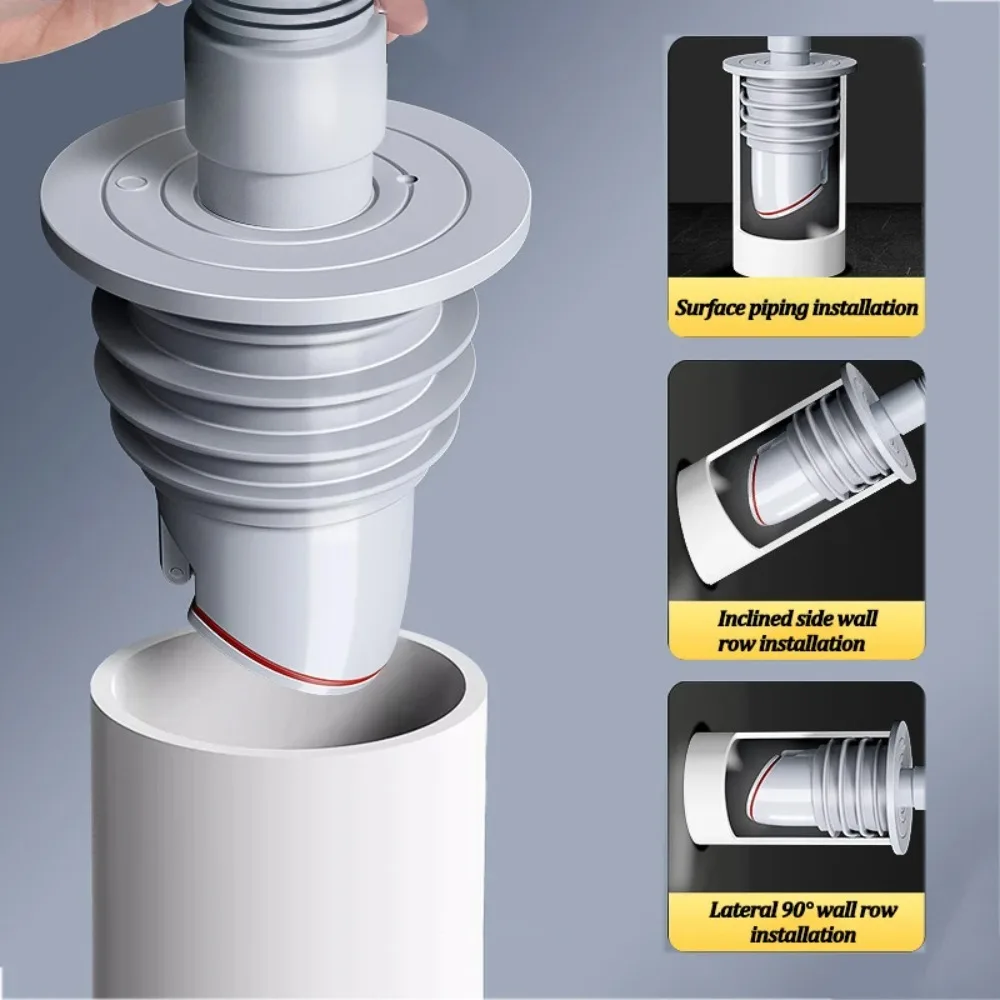 Sewer Seal Ring Silicone Bathroom Sewer Seal Ring Kitchen Sink Sewer Pipe Plug Washing Machine Anti-odor Leakage Floor Drain Connector Stopper