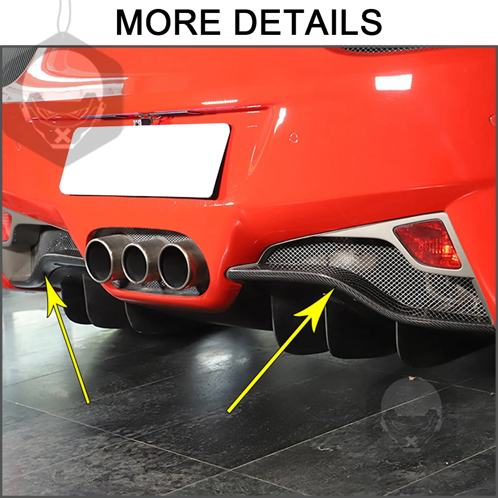 Für Ferrari 458 2011-2016 Dry Carbon Fiber Hinten Lip Bumper Trim Streifen  Abdeckung Externe Schutz Zubehör Aufkleber