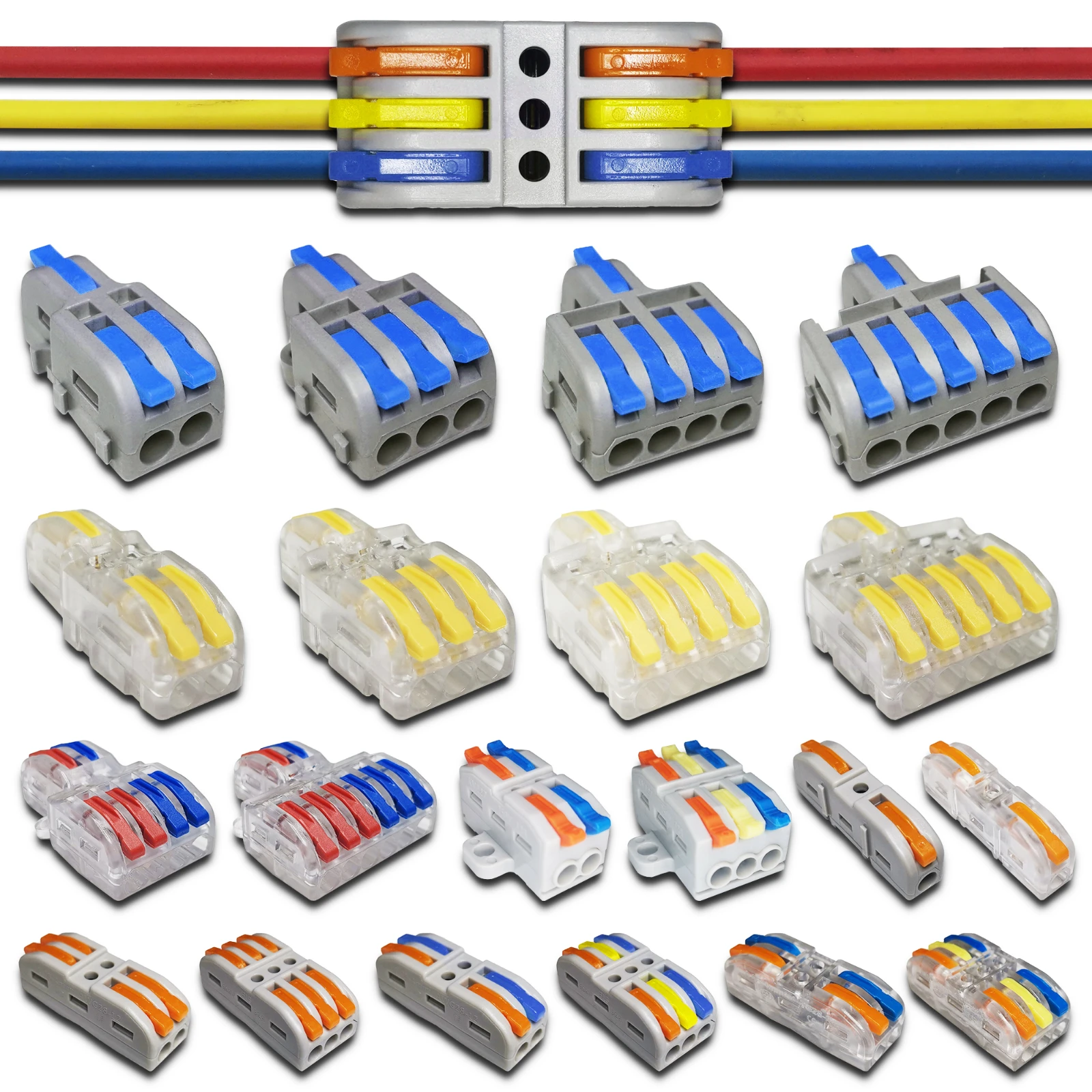 1 in multiple out Quick Wiring Connector Universal Splitter wiring cable Push-in Combined Butt Home Terminal Block 212 SPL