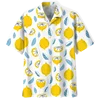 Lemon Pattern Aloha Shirts Men 3D Printed Tropical Fruits Short Sleeve Button Blouse Streetwear Oversized Lapel Hawaiian Shirt 1