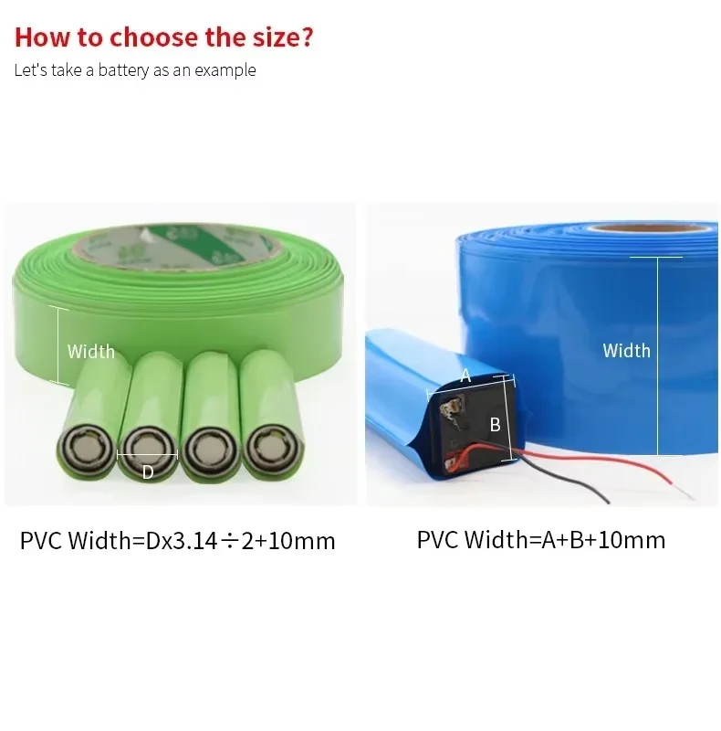 Description Picture 5 of item1 Meter PVC Heat Shrink Tube for 18650 Lipo Battery Pack Width 85mm ~ 400mm Insulated Film Wrap Lithium Case Cable Sleeve