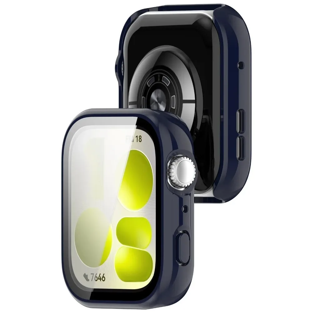 Screen Protector Hard PC Bumper with Tempered Glass for Smartwatch - Durable Protective Case Cover
