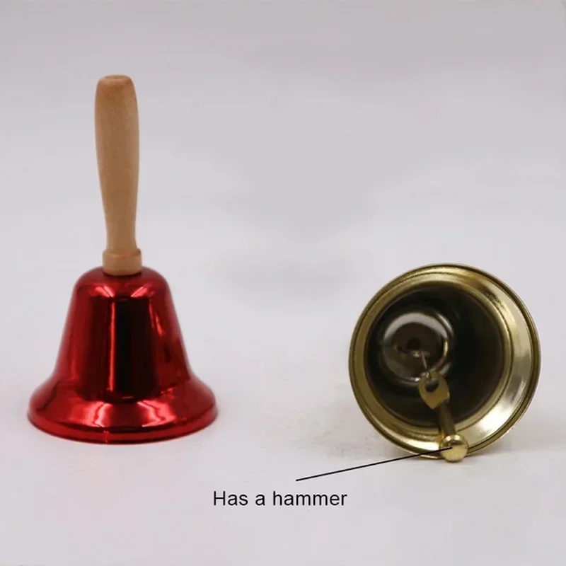 Jingle Bells Hand Bell Christmas Bell Creative Wooden Christmas Hand Bell Jingle Bells Crisp Tone Santa Claus Attraction Attention School Wedding Party Supplies