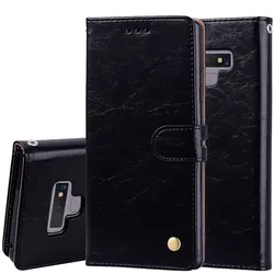 Leather Flip Wallet Case - Sleek Protection for Samsung Note 9 (Black)