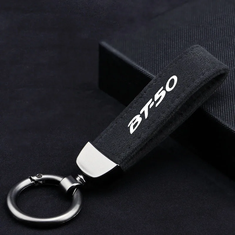 

Car Key Chain Rings Metal Leather Keychain Exquisite Anti-lost Universal Keyring For Mazda BT50 BT-50 Emblem