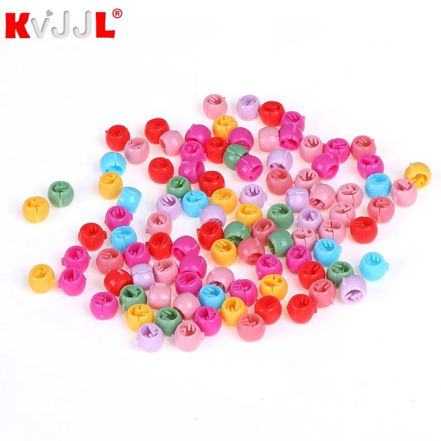 100PCS 6*9MM Red Pony Beads Fashion Big Hole Beads Kids DIY Bracelet  Necklace Making HandCrafts Girls Hair Beads Wholesale