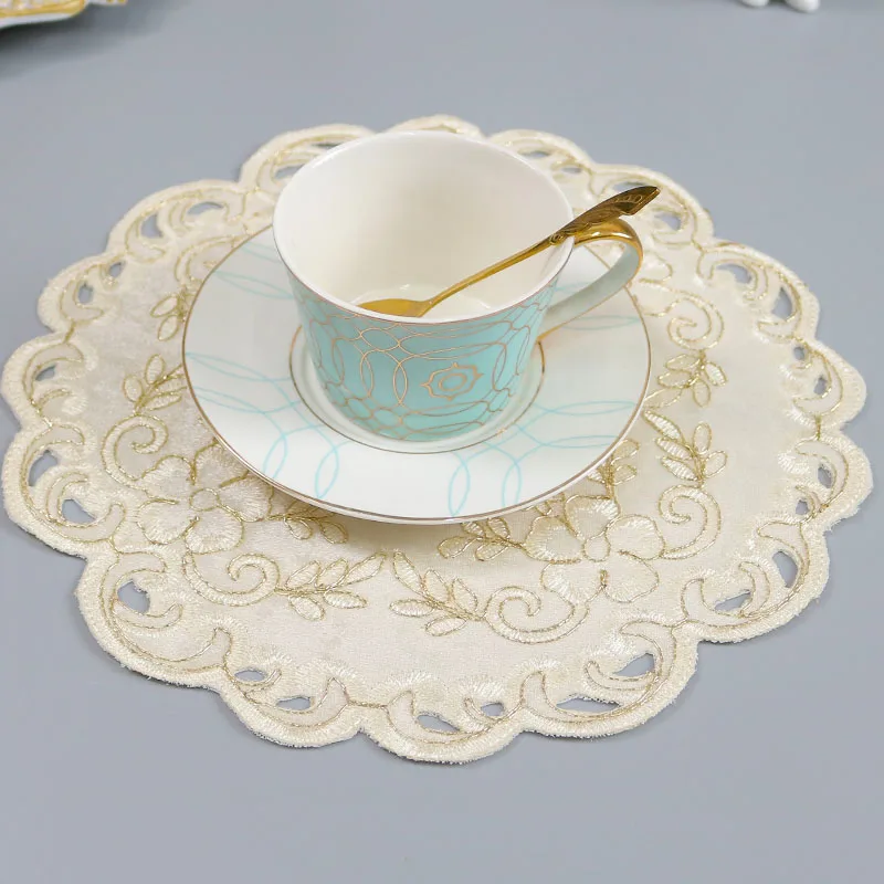 

HOT gold satin flower Embroidery table cloth cover wedding party tablecloth kitchen Christmas Table decoration and accessories