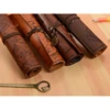 Creative Roll Up Leather Pencil Pirate Treasure Map Pattern Pen Case Makeup Brushes Holder for School Work Office H8WD 4
