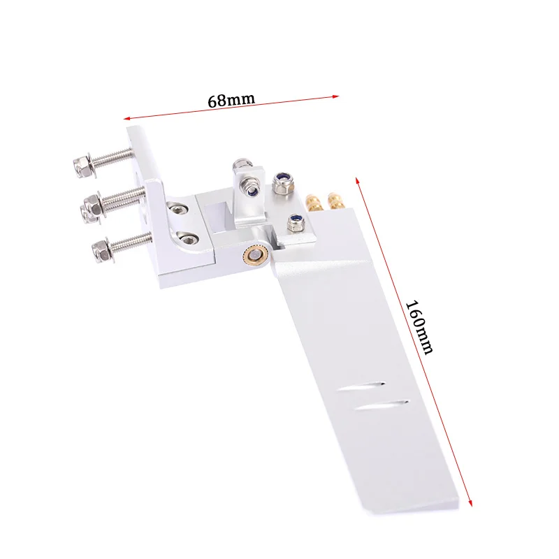 Gouvernail en aluminium avec capteur d'eau pour moteur à gaz 23-26cc, gouvernail de bateau RC, longueur totale 68/130/160/180mm, profondeur de la feuille de gouvernail 160mm, 1 pièce