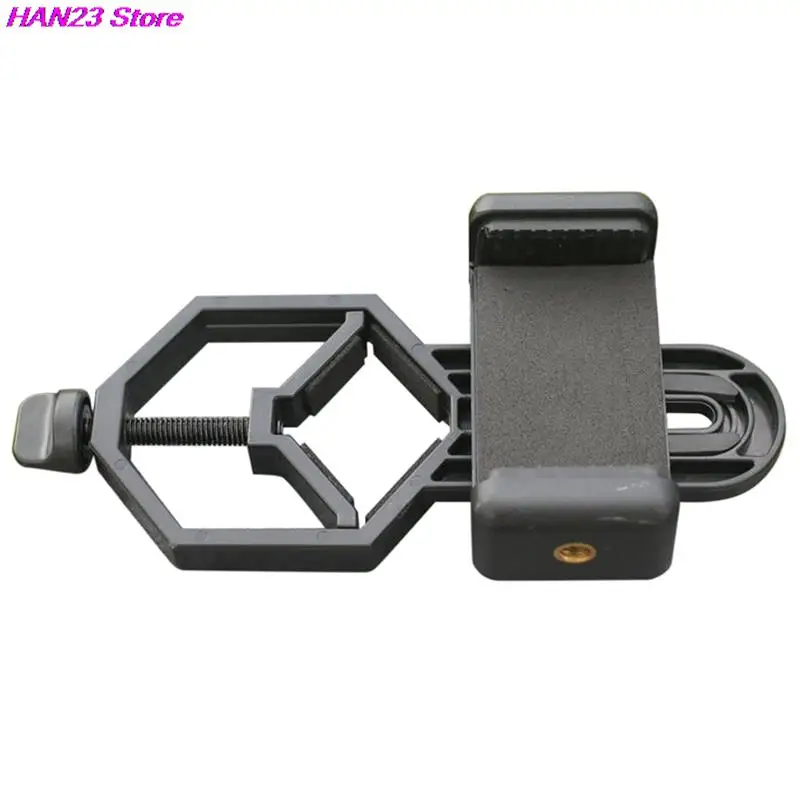 단안 현미경 망원경 쌍안경용 플라스틱 휴대폰 클립 홀더, 검정색 휴대폰 어댑터, 1PC