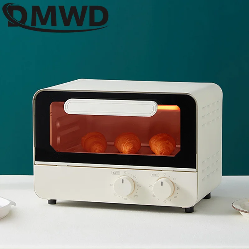 DMWD 12L Electric Oven Multifunctional Mini Baking Oven 800W Household Bread Pizza Baking Machine Double Knob Timing 220V 2