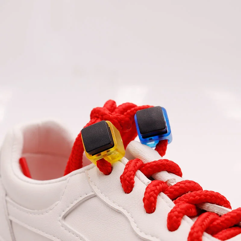 Weiou Lace's Convenient Elastic Aglets 1.6*1.6CM Square Shoelace Accessory Lazier Plastic Buckle For Sneaker Rope 2Pcs/Pair