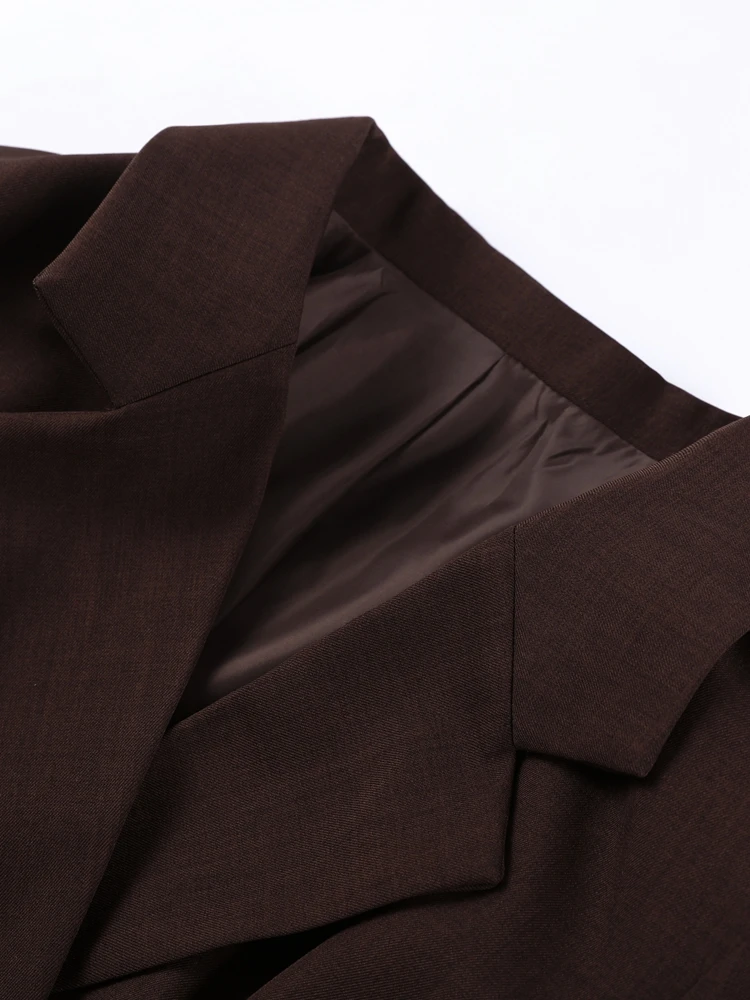 Eleganter Slim-Fit Blazer mit Revers und Taillenschnürung, Hosenanzug für Damen, Hochgeschnittene Hose, Frühlings-Neuheit – Detail 6