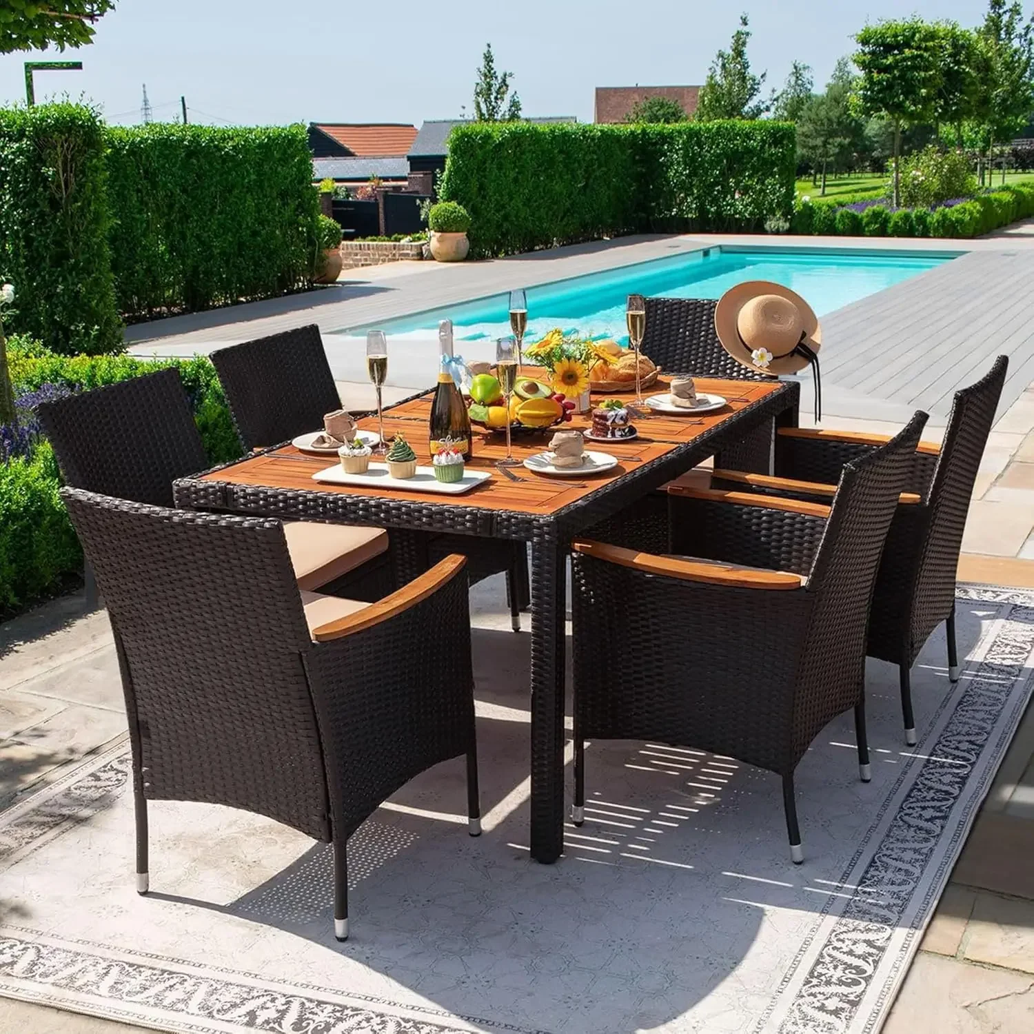Devoko Dining 7 PCS Furniture 1