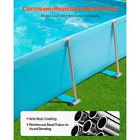 Piscine hors sol à structure métallique, 3 x 2 x 0,76 m, grande piscine familiale rectangulaire en PVC, structure en acier, capacité d'eau 3959 L, avec système de drainage à débit contrôlé, pour extérieur, bleu 7