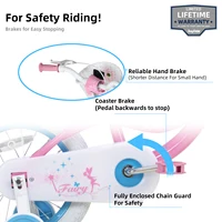YSTAR-Vélo nickel é à chaîne pour filles, pour tout-petits de 2 à 9 ans, avec roues d'entraînement, frein à main et panier 6