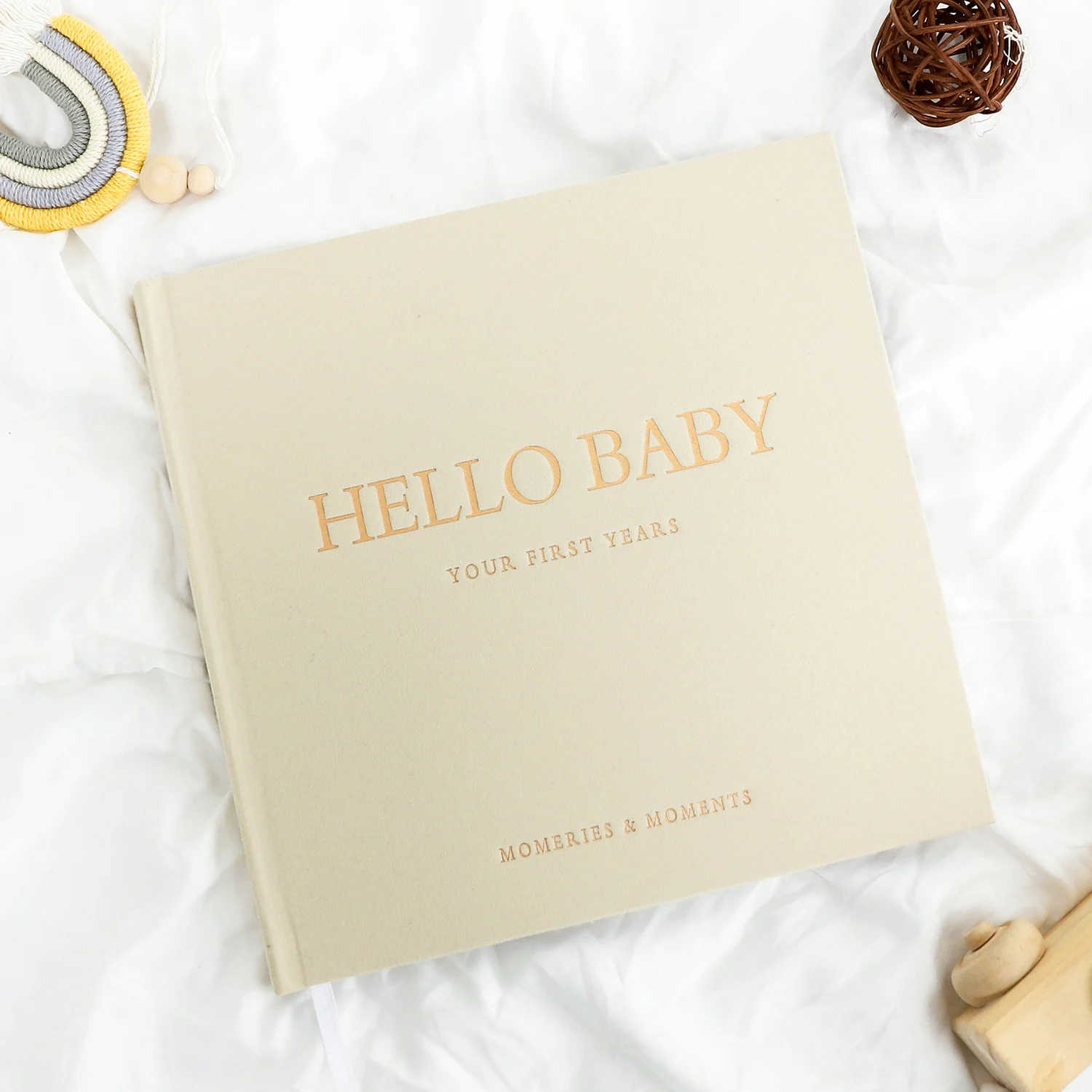Libro de recuerdos de Hello Baby Beige para padres, recuerdo de embarazo,  registro de crecimiento, primer año, diario de hitos, álbum de recortes -  AliExpress