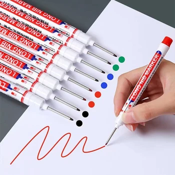 Pennarelli lunghi 3 pezzi per penne con fori profondi 20cm pennarello lungo con naso lungo 4 colori pennino intercambiabile per plastica legno metallo