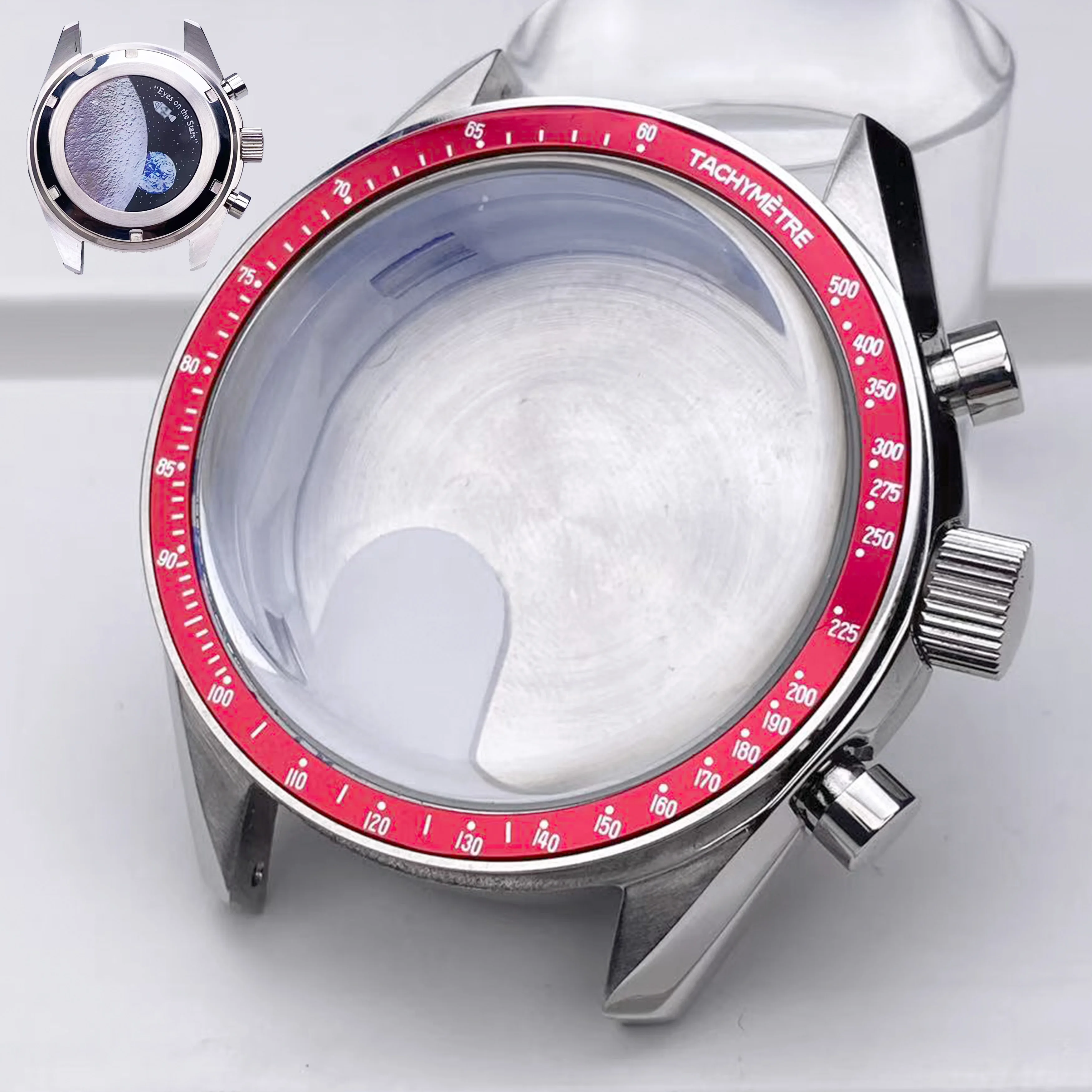 VK63 High Quality 39.7mm Case Moonswatch Metal Case Chronograph Case Fit VK63 Movement Accessories VK63 Watch Box
