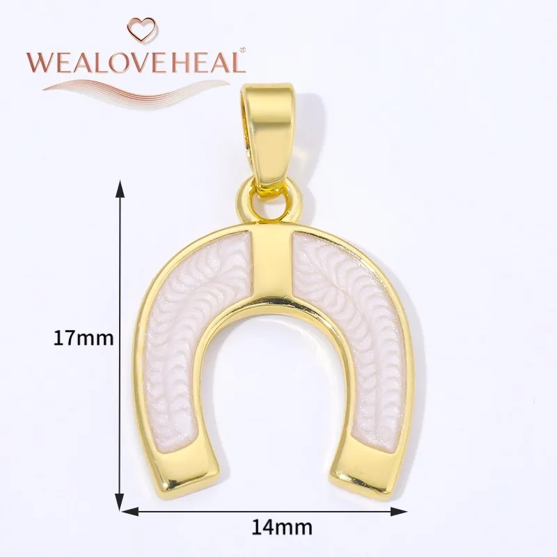2026 Neue 18K vergoldete Messing-Hufeisen-Anhänger, mit Zirkonia besetzte Hufeisen-Charms für DIY-Halsketten-Schmuckherstellungszubehör – Detail 33