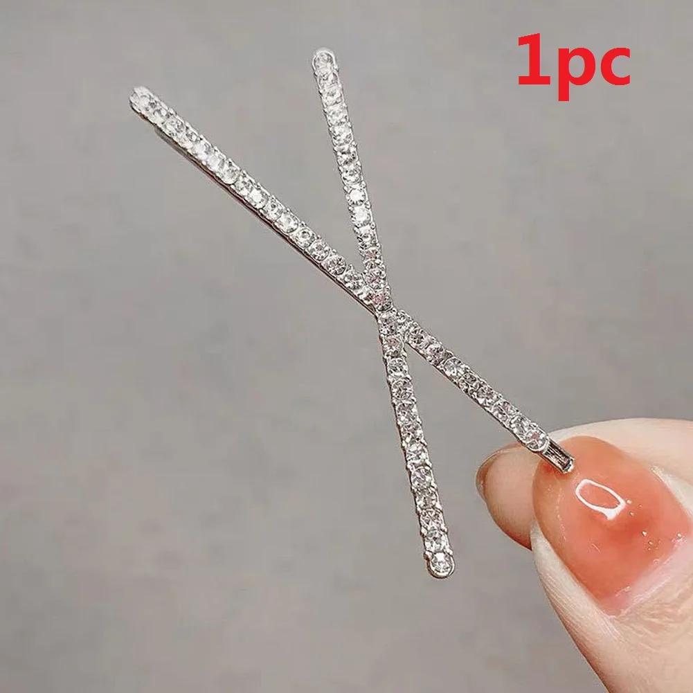 2Pcs New Women Shining Crystal Rhinestone Luxury Hair Clips Girls Hairpins Hair Accessories Headwear Girls Fashion Gift Ornament large hair clip Hair Accessories