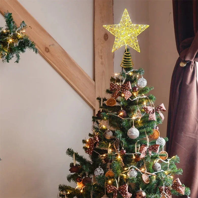 LED Christmas Tree Topper Star Lights Christmas Star Decoration Christmas Tree Decoration Battery Powered