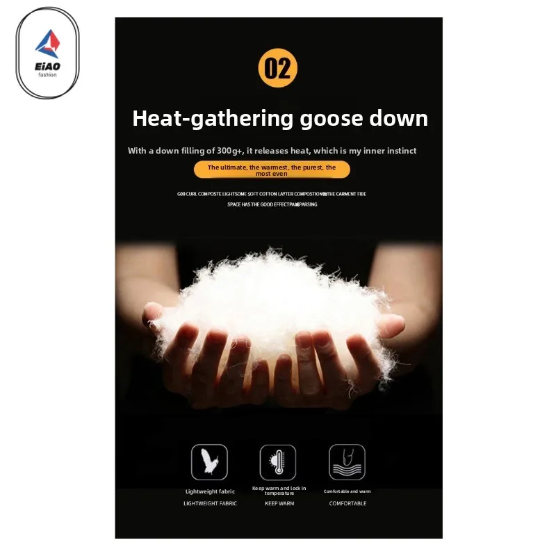 EIAO Winter Outdoor Long Down Jacket Men High-end Snow Thick White Duck Down Warm Coat Hiking Climbing Multi-pocket Puffer Parka