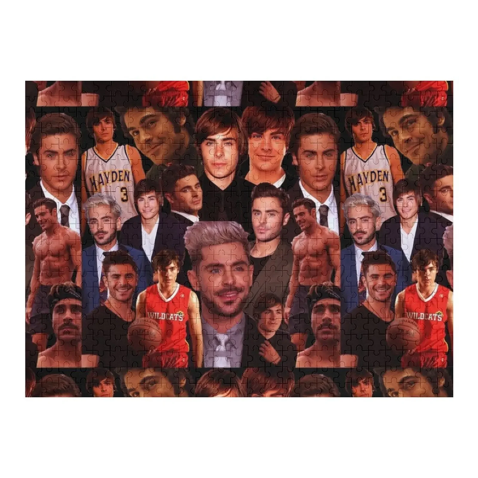 

Zac efron collage design poster 2020 Jigsaw Puzzle Adult Wooden Personalised Toys Custom Name Wood Wooden Boxes Puzzle