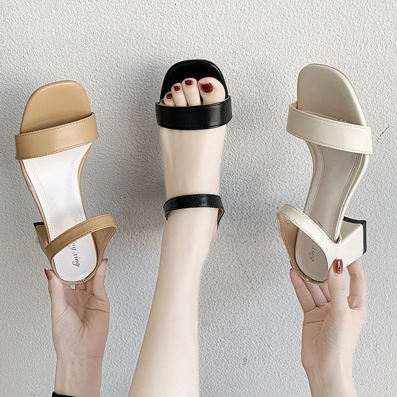 

Шлепанцы женские на квадратном каблуке, сланцы, квадратный каблук, Роскошная ткань, квадратный носок, резина, римские сандалии, повседневная обувь, 2024