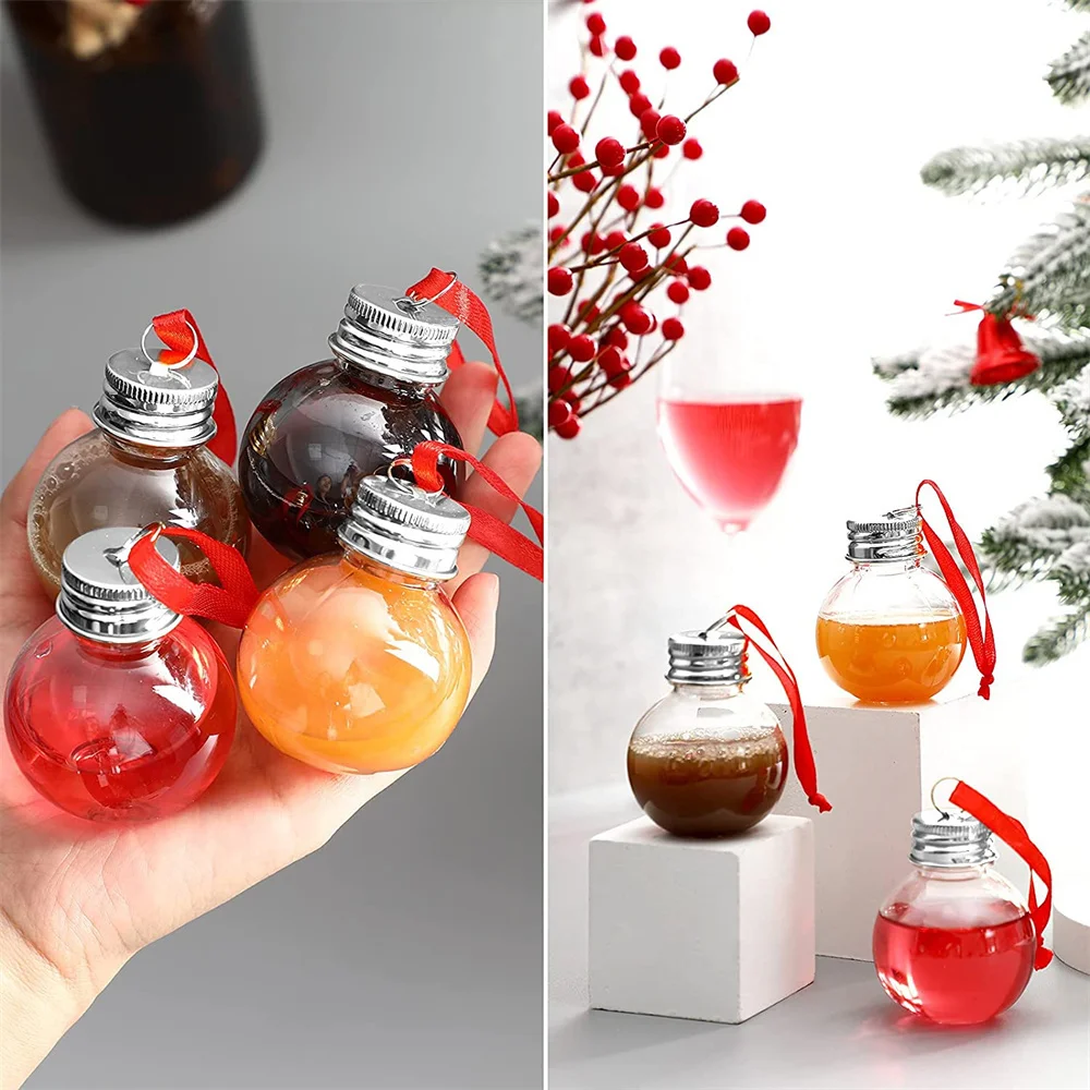 Transparent Balls Light Bulbs Water Wine Bottleplastic Fillable Christmas Tree Decoration Home Party Ornaments Supplies