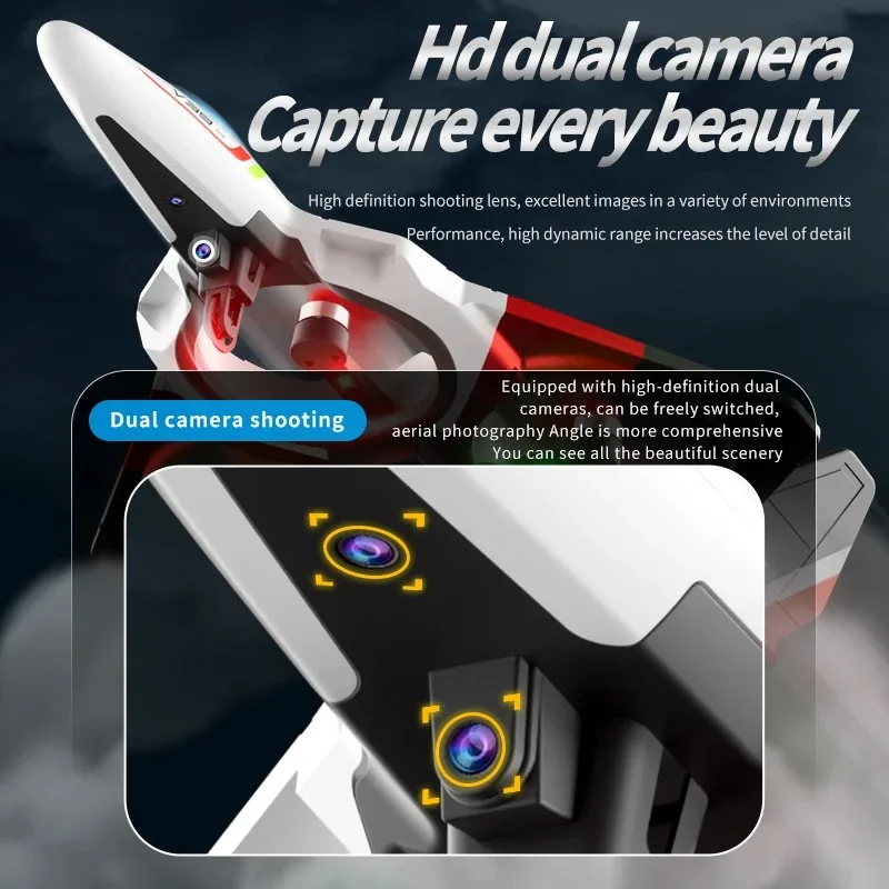 RC Plane Aero Jet Dron Remote Control Airplane 2.4G 8K Dual Camera Fighter Hobby Plane Glider Airplane Foam RC Drone drop ship 3