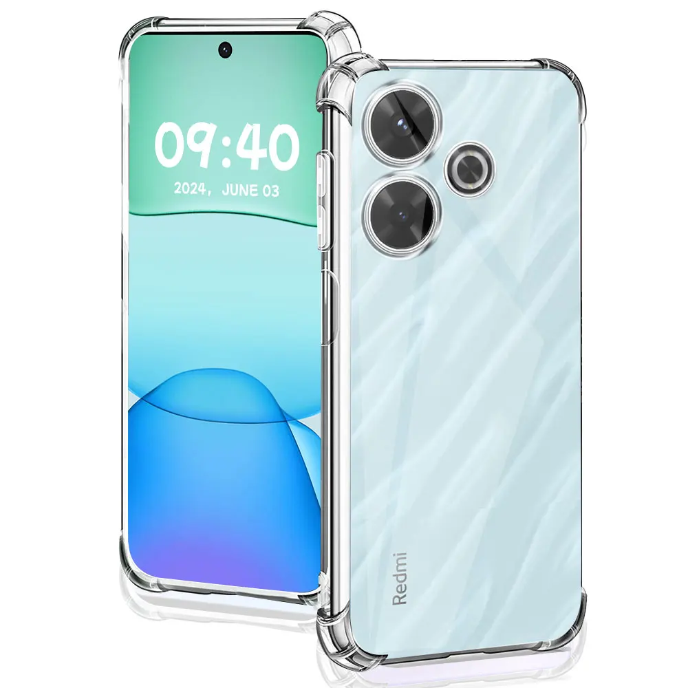 Für Redmi 13 4G Fall Silikon Weiche Stoßstange Abdeckung Für Redmi 13 5G Klar Stoßfest Airbag TPU Telefon Fall für Xiaomi Redmi 13 Funda