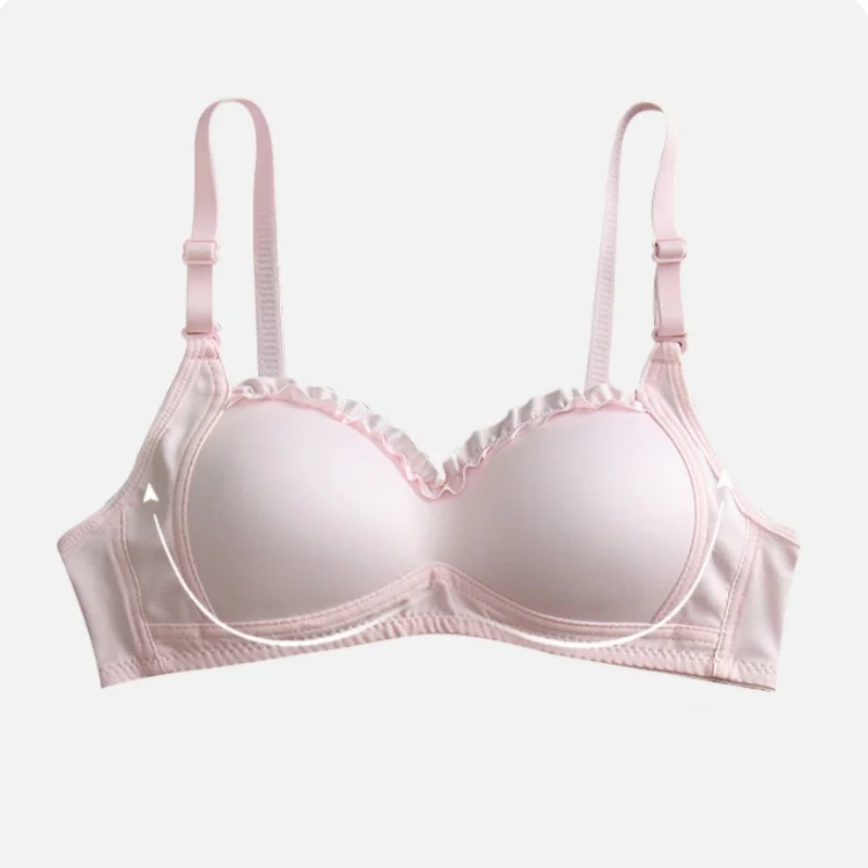 Sweet Lingerie for Women Cute Little Boobs Gather Lace Student Girl Bra Thin 6
