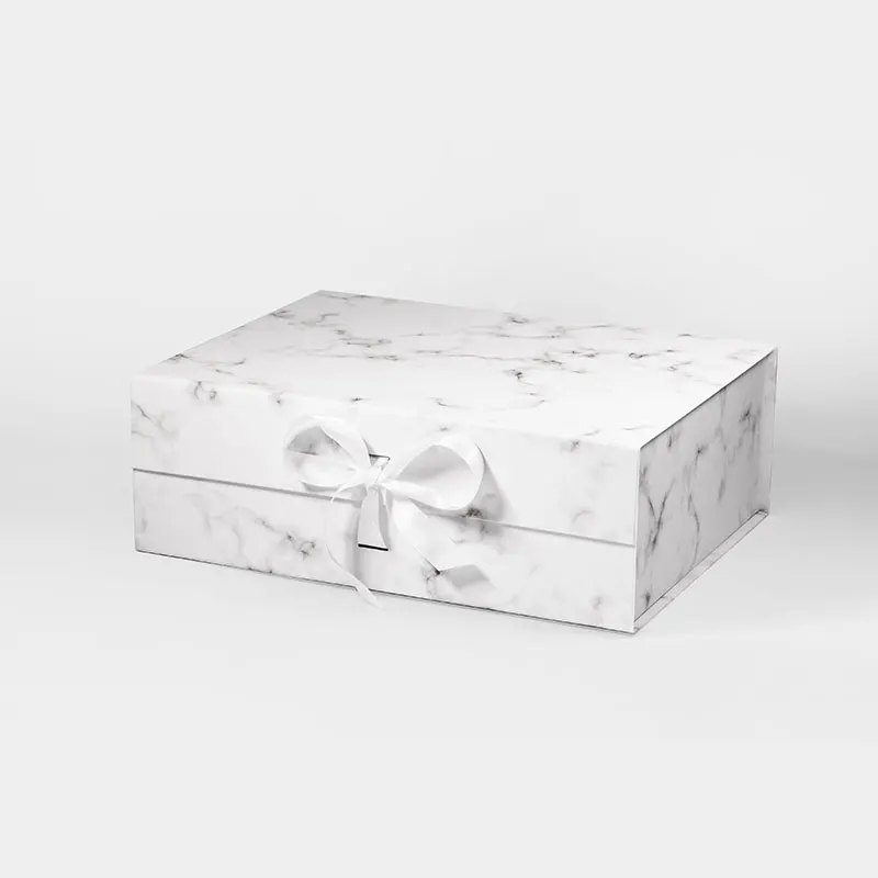 Elegant Black and White Magnetic Closure Luxury Gift Boxes, Deep A4 Size