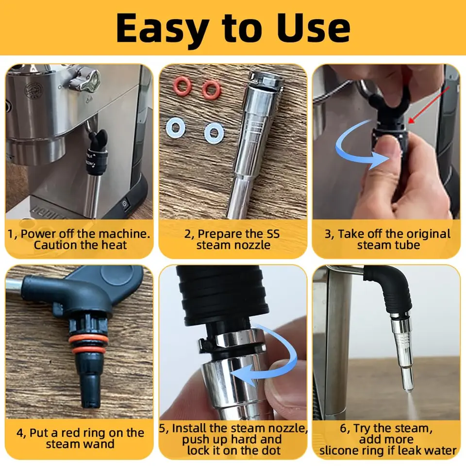 デロンギスチームノズル、チップ、コーヒーマシン、ミルク泡立て器