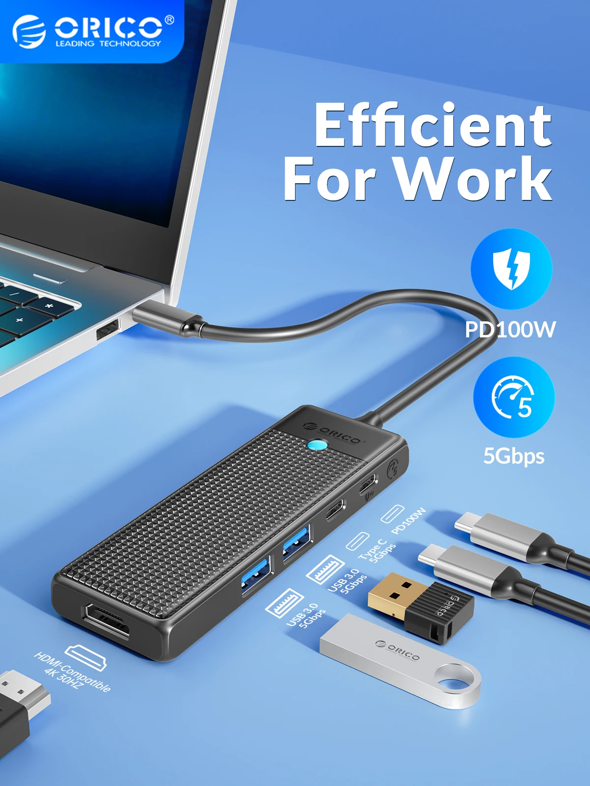 ORICO USB C HUB Type C Docking Station to HDMI com USB 3.0 Adapter ...