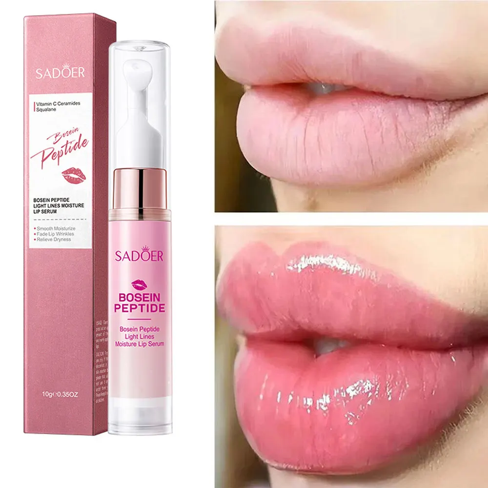 Lip Booster Plumping Serum Gel Hyaluronate Acid Moisturizing Sexy Enhancer Non-Irritating Brighten Fade Lines Plump Products