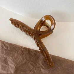 Elegant Acrylic Summer Hair Claw Clip for Women - Large, Fashionable Hairpin Accessory (Coffee)