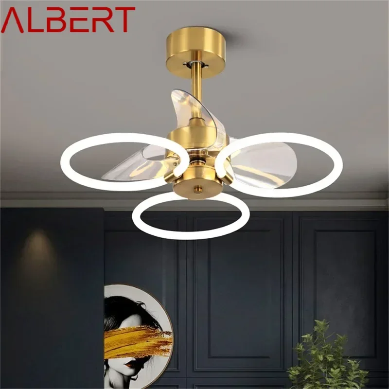 ALBERT Nordic ALBERT Ceiling Fan Lights Remote Control with LED Modern Creative Lighting for Home