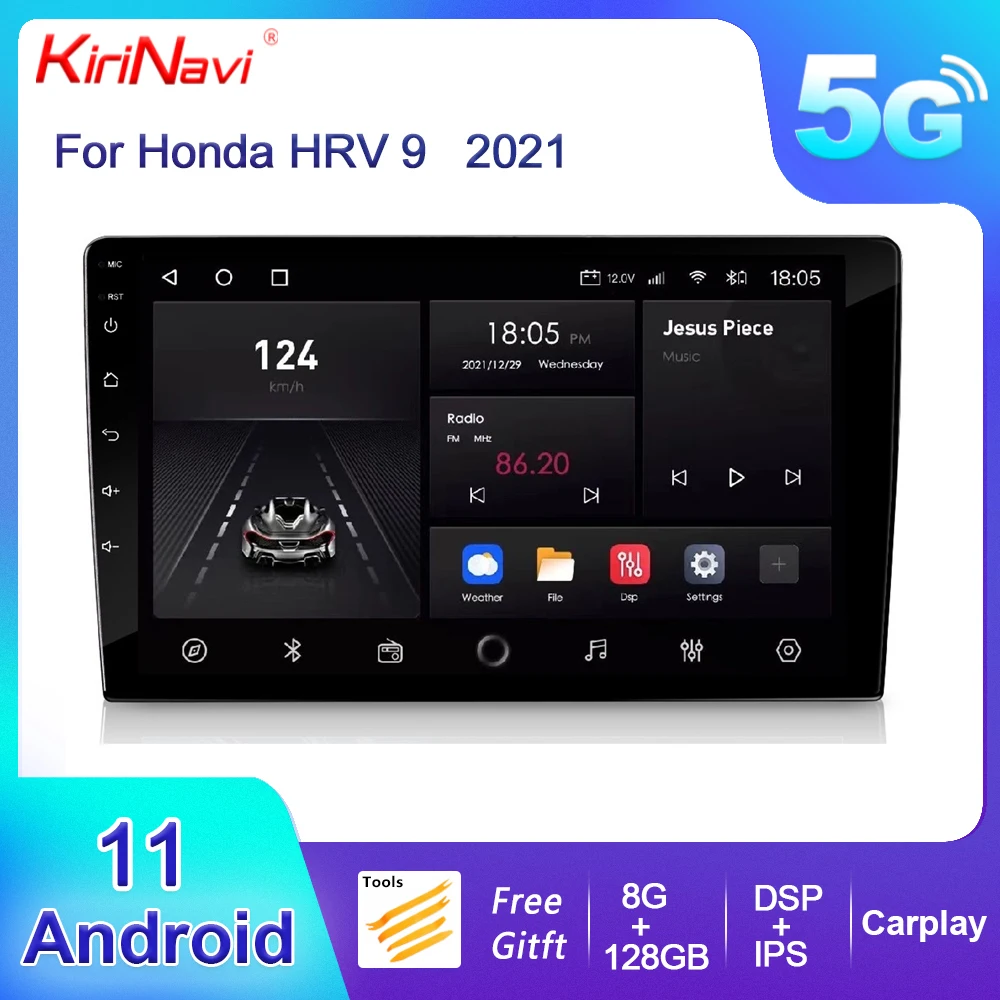 

KiriNavi Central Multimedia for HONDA HRV 9 "Android IPS 2/32GB-4/64GB-6/128 DSP Carp + Android Auto S/Wire