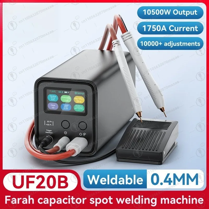 슈퍼 커패시터 스팟 용접기 UF20B 10.5kW 1750A 18650 리튬 배터리 및 니켈 스트립용 - 휴대용 미니 디자인