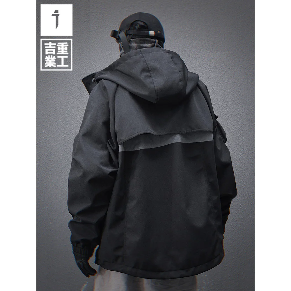11 BYBB'S DARK 2025 New Tactical Jackets Windbreaker Mens Cargo Function Hooded Jacket Coats Outwear Techwear Streetwear 2