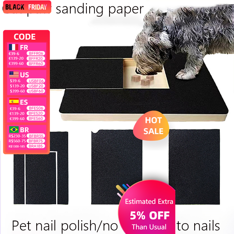 180# (mesh) Sandpaper Pet Paw Grinding Shape Adjustment Clean Claw Board Black Adhesive Sandpaper