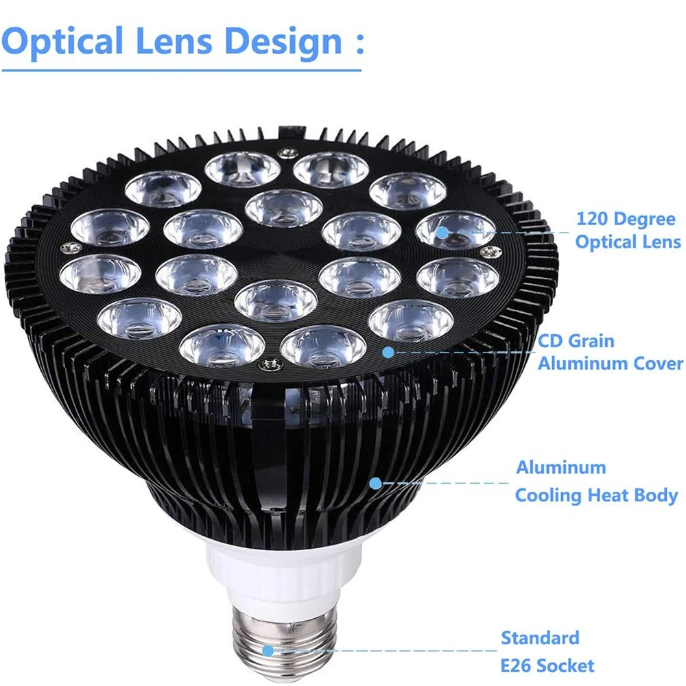 LED Aquarium Light Bulb PAR38 54W Full Spectrum Fish Tank Coral Reef Saltwater Tank Plants Growth led lamp aquarium light aquarium lamp